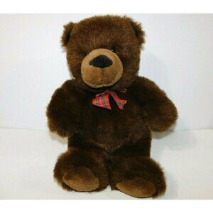 GUND McIntosh MAC The Bear Who Fights Cancer Teddy Plaid Bow 17" Plush Stuffed